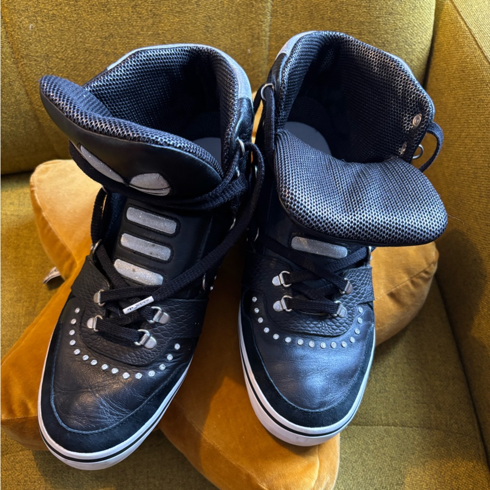 Adidas Collector’s Edition Black High-Top Sneakers with Silver Accents.Size 11